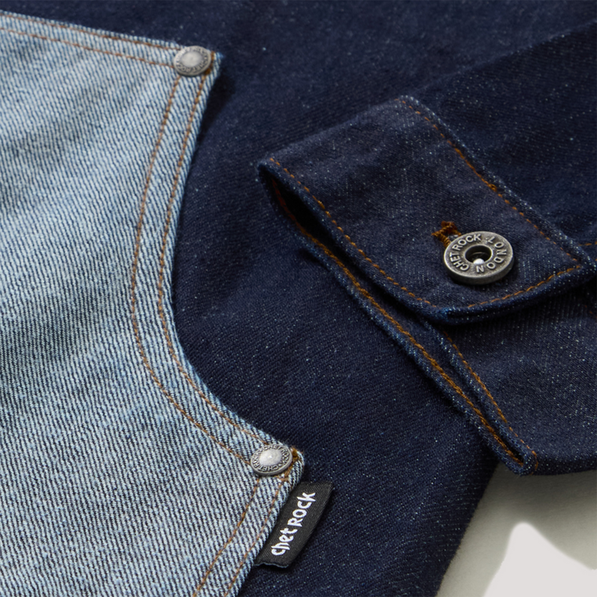 Chet Rock Infinity Panel Jacket: Blue Rinse Wash