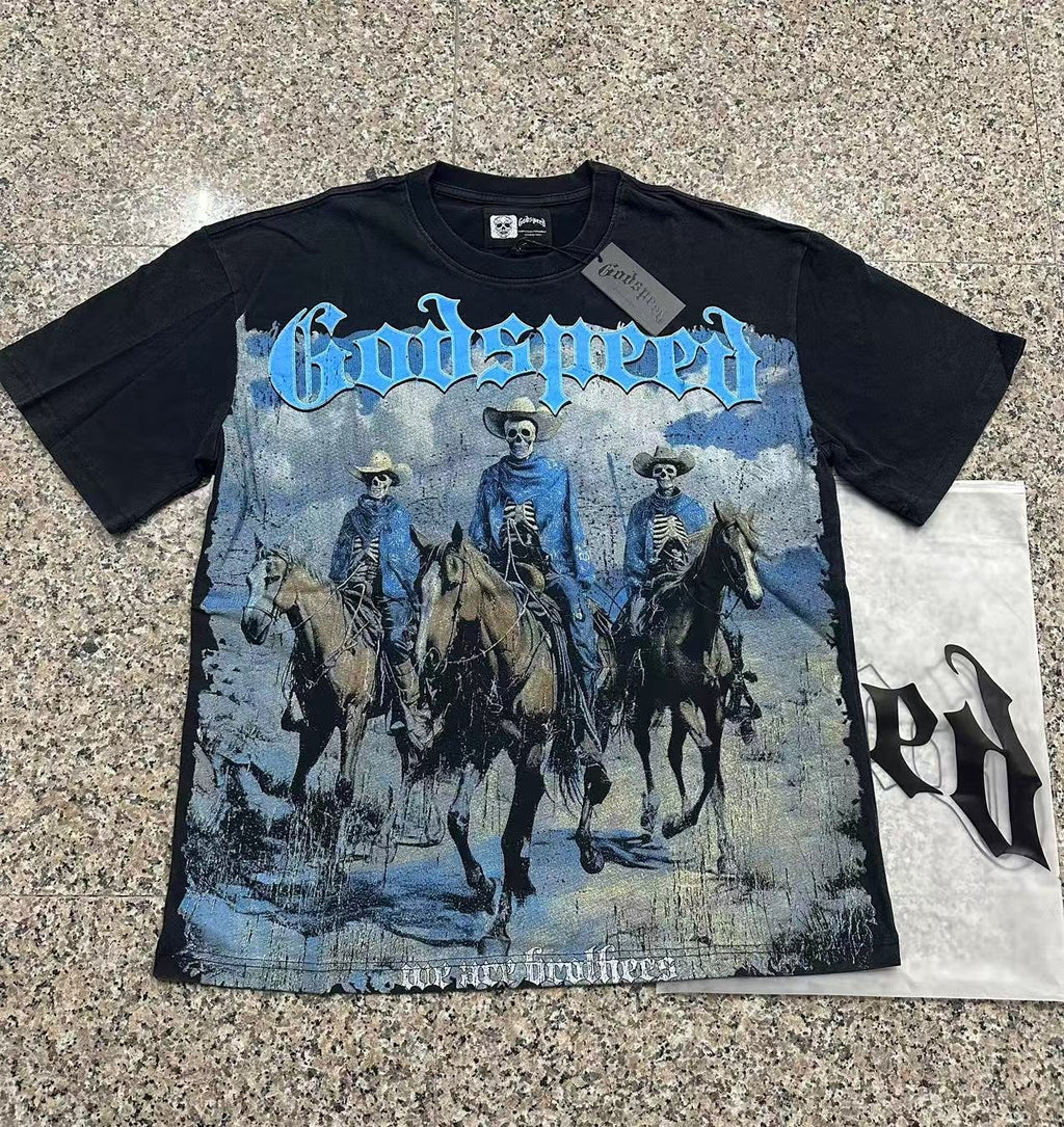 Godspeed Washed Black Rock Graphic T-Shirt